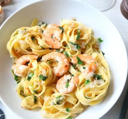Tagliatelles crevettes